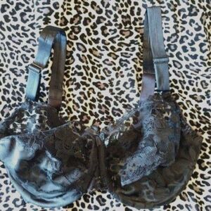 NEW Avon Floral Lace Black Satin Underwire Bra